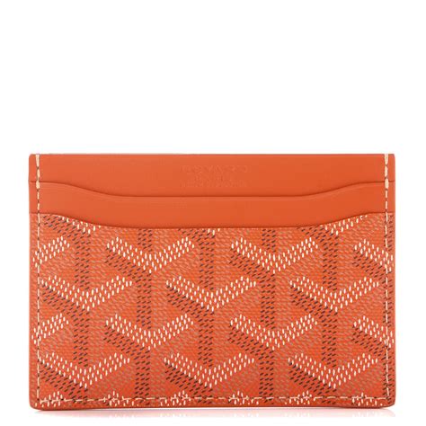 goyard card holder orange